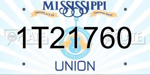 1T21760 Mississippi License Plate