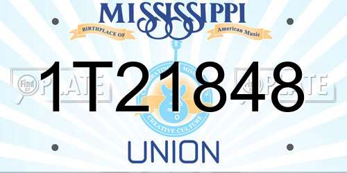 1T21848 Mississippi License Plate
