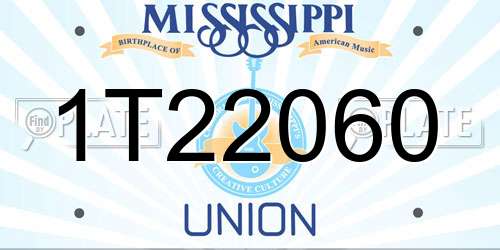 1T22060 Mississippi License Plate