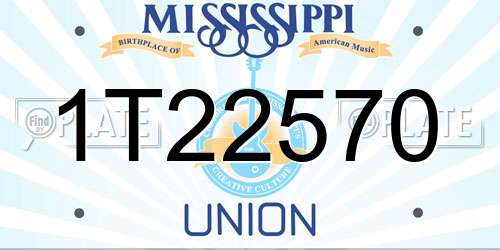 1T22570 Mississippi License Plate