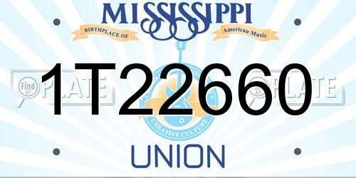 1T22660 Mississippi License Plate