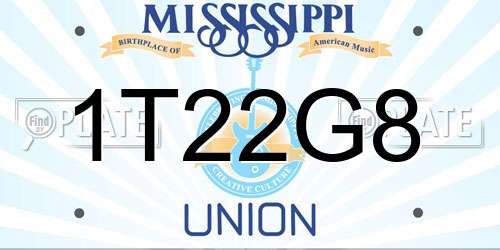 1T22G8 Mississippi License Plate