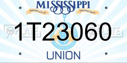 1T23060 Mississippi License Plate