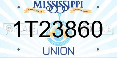 1T23860 Mississippi License Plate