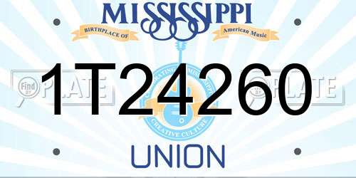 1T24260 Mississippi License Plate
