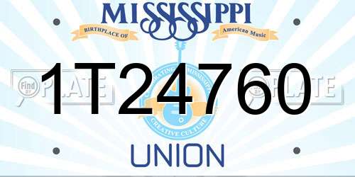 1T24760 Mississippi License Plate