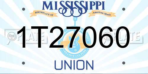 1T27060 Mississippi License Plate