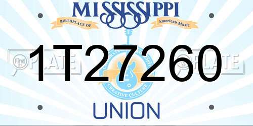 1T27260 Mississippi License Plate