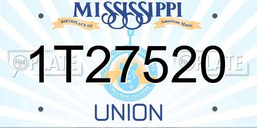 1T27520 Mississippi License Plate