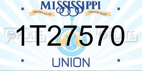 1T27570 Mississippi License Plate