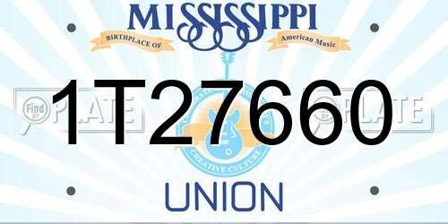 1T27660 Mississippi License Plate