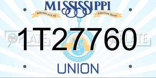 1T27760 Mississippi License Plate