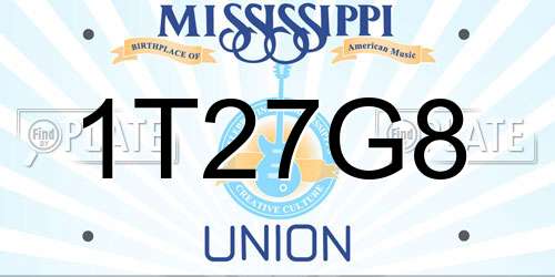 1T27G8 Mississippi License Plate