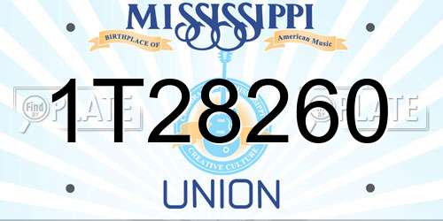 1T28260 Mississippi License Plate