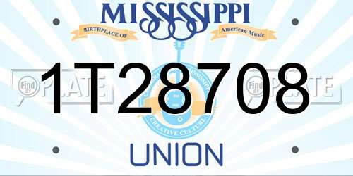 1T28708 Mississippi License Plate
