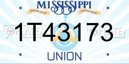 1T43173 Mississippi License Plate
