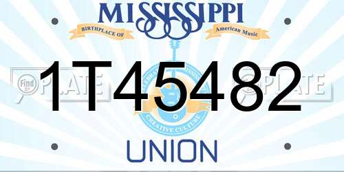 1T45482 Mississippi License Plate