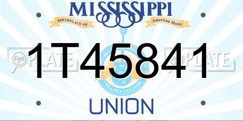 1T45841 Mississippi License Plate