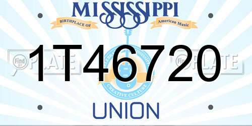 1T46720 Mississippi License Plate