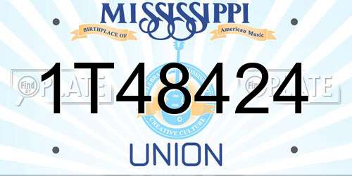1T48424 Mississippi License Plate