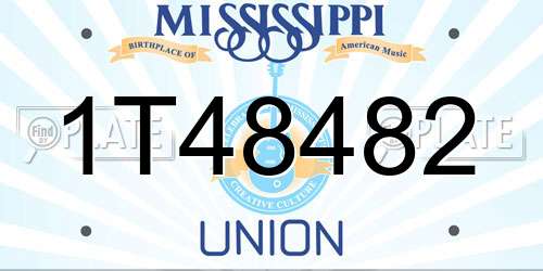 1T48482 Mississippi License Plate