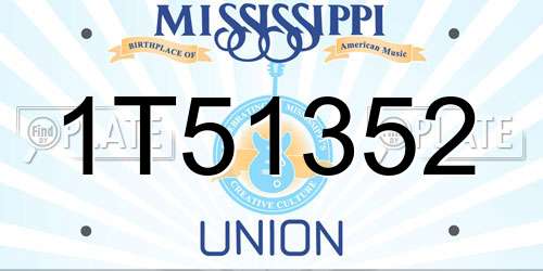 1T51352 Mississippi License Plate