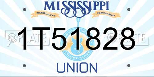 1T51828 Mississippi License Plate