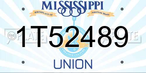 1T52489 Mississippi License Plate