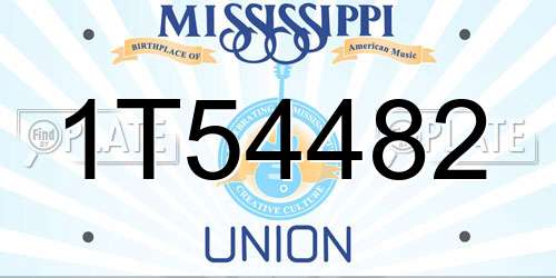 1T54482 Mississippi License Plate