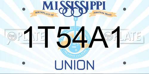 1T54A1 Mississippi License Plate