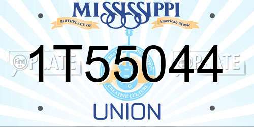 1T55044 Mississippi License Plate