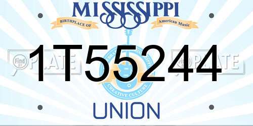 1T55244 Mississippi License Plate