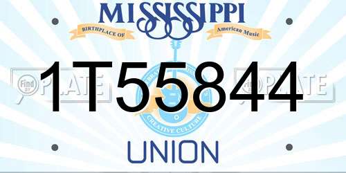1T55844 Mississippi License Plate