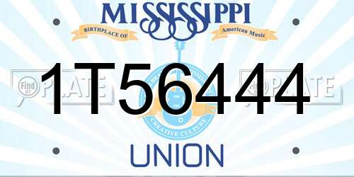1T56444 Mississippi License Plate