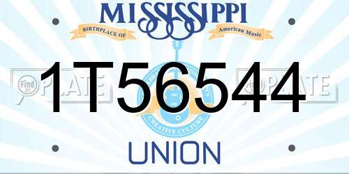 1T56544 Mississippi License Plate