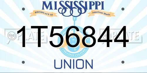 1T56844 Mississippi License Plate