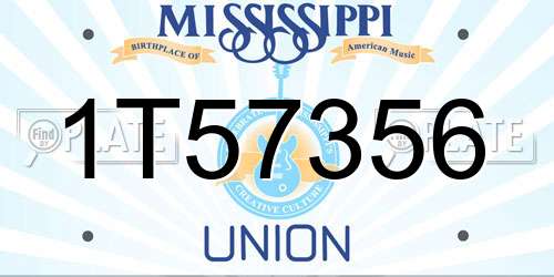 1T57356 Mississippi License Plate