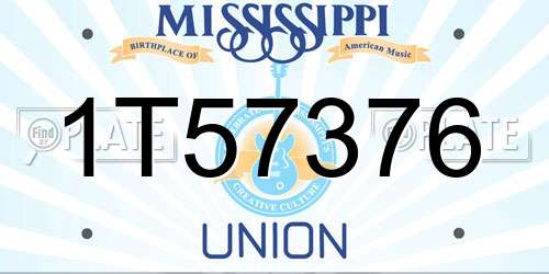 1T57376 Mississippi License Plate