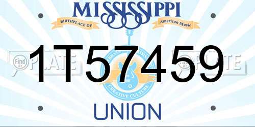 1T57459 Mississippi License Plate