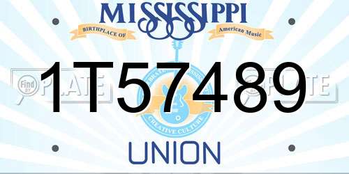 1T57489 Mississippi License Plate