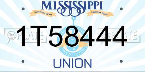 1T58444 Mississippi License Plate
