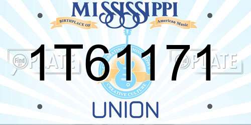 1T61171 Mississippi License Plate