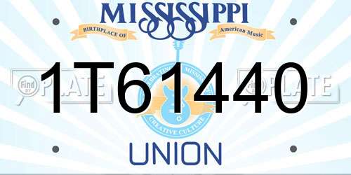 1T61440 Mississippi License Plate