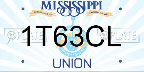 1T63CL Mississippi License Plate