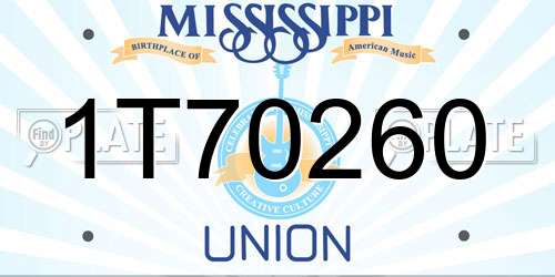 1T70260 Mississippi License Plate