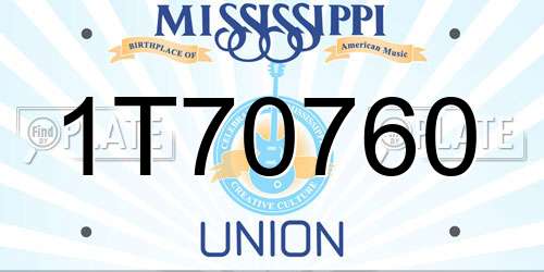 1T70760 Mississippi License Plate
