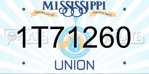 1T71260 Mississippi License Plate