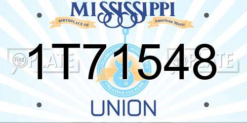 1T71548 Mississippi License Plate