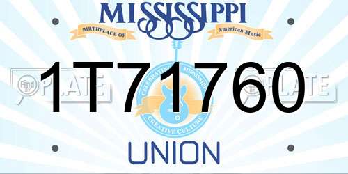 1T71760 Mississippi License Plate