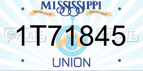 1T71845 Mississippi License Plate